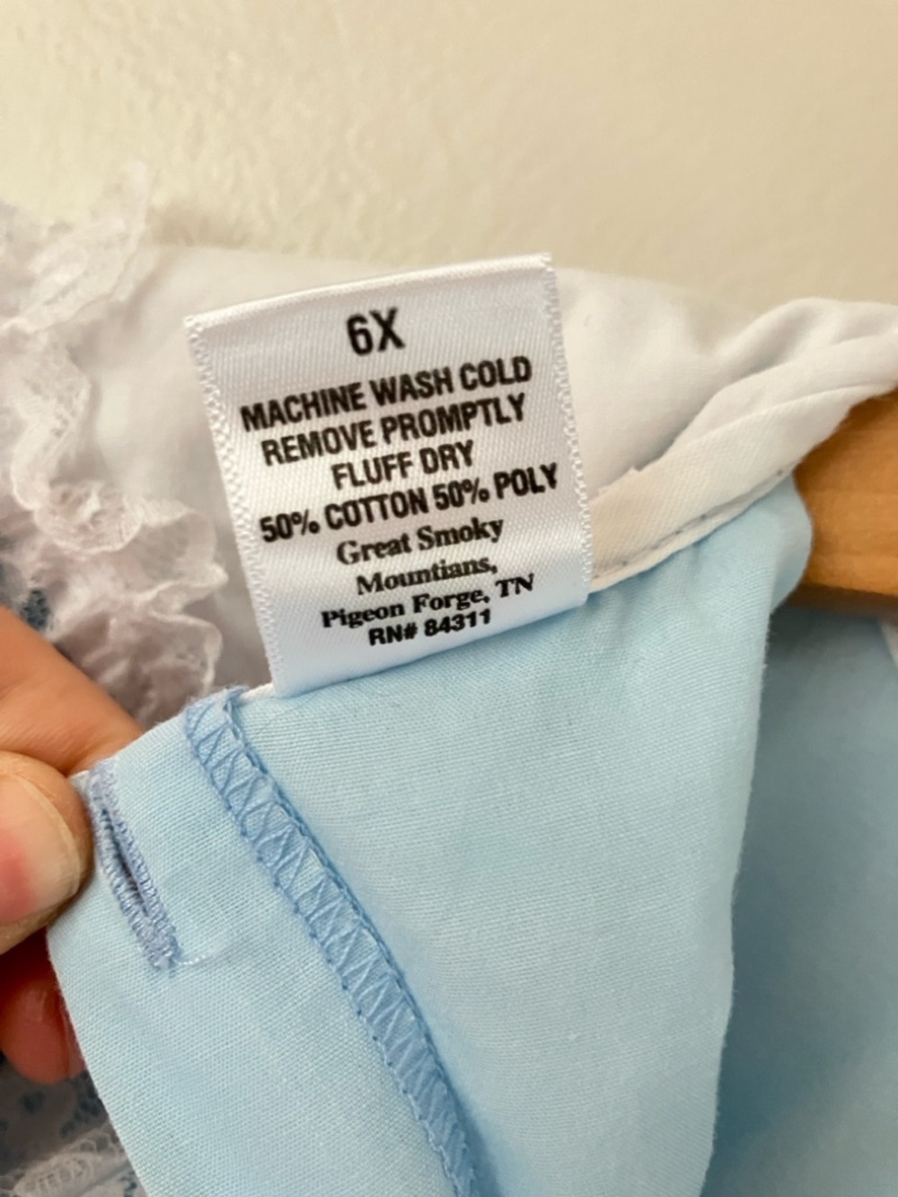 Lid'l Dolly's Girls 6x Southern Belle Light Blue Lace-Trim Dress - Picture 8 of 8